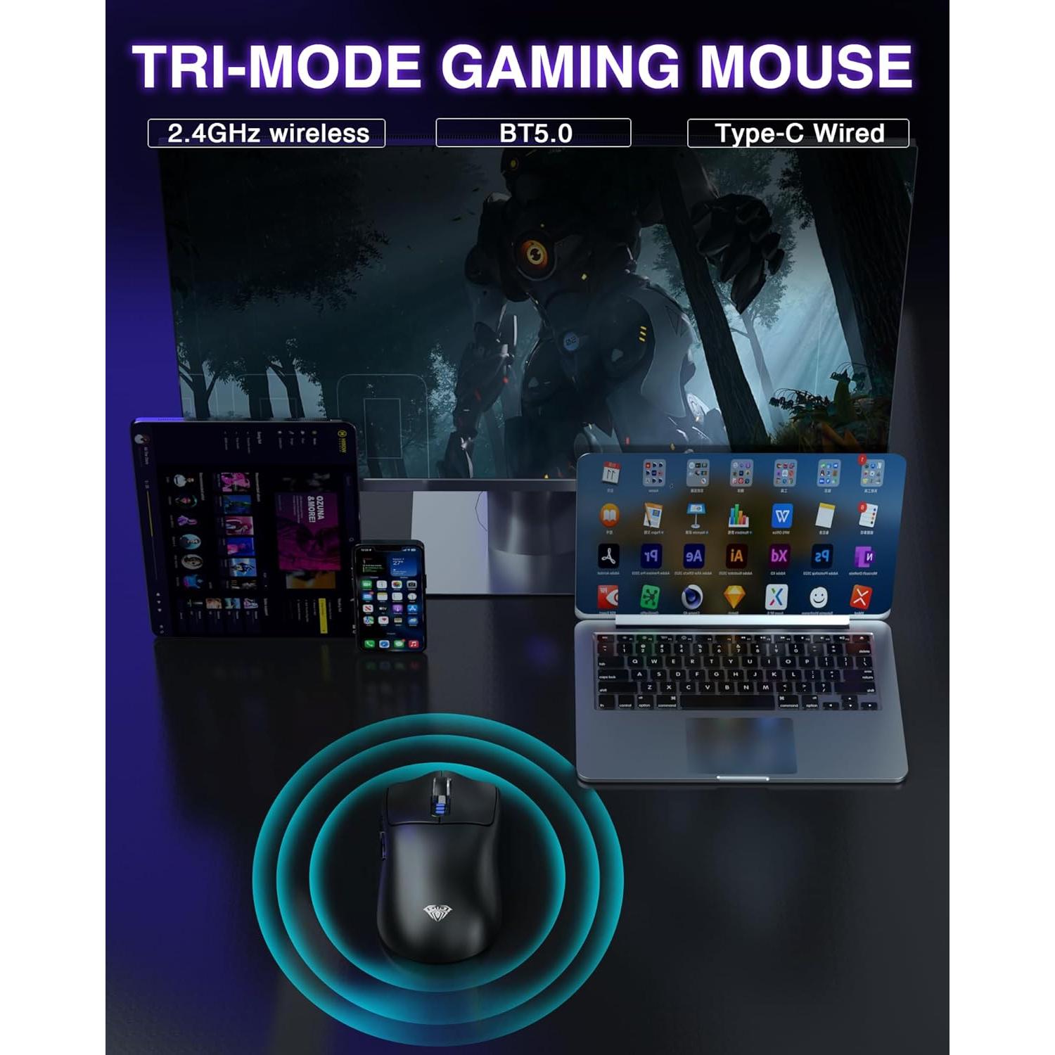 Combo Teclado Mecánico Inalámbrico AULA F75 Pro + Ratón SC580