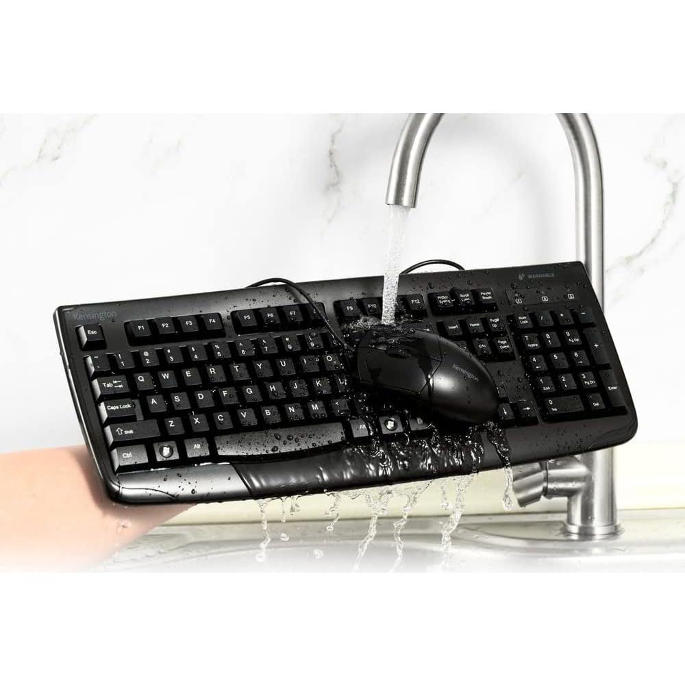 Kensington Pro Fit Teclado y Ratón Lavable con Cable IP67