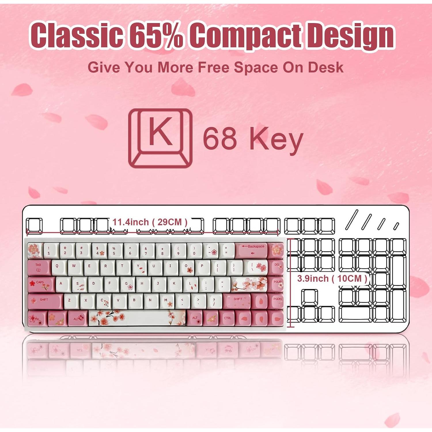 Teclado Mecánico Inalámbrico BOYI WK68 65% 68 Teclas RGB