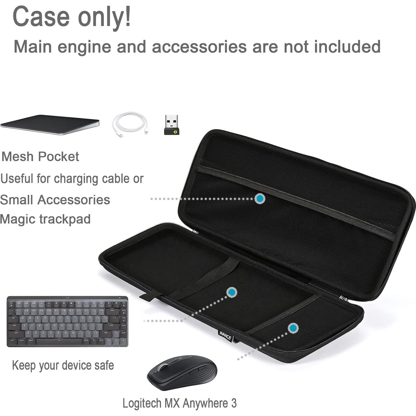 Funda Dura RAIACE para Teclado Logitech MX Keys Mini - Negro