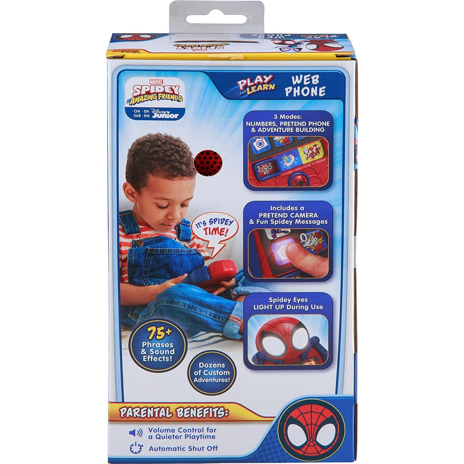 Teléfono Juguete eKids Spidey con Juegos Educativos 3 a 5 años