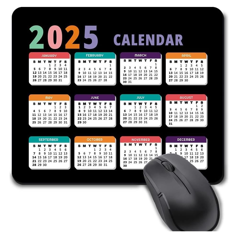 Alfombrilla de Ratón Hizelzidy 2025 Negra Antideslizante 24.4x20.1cm