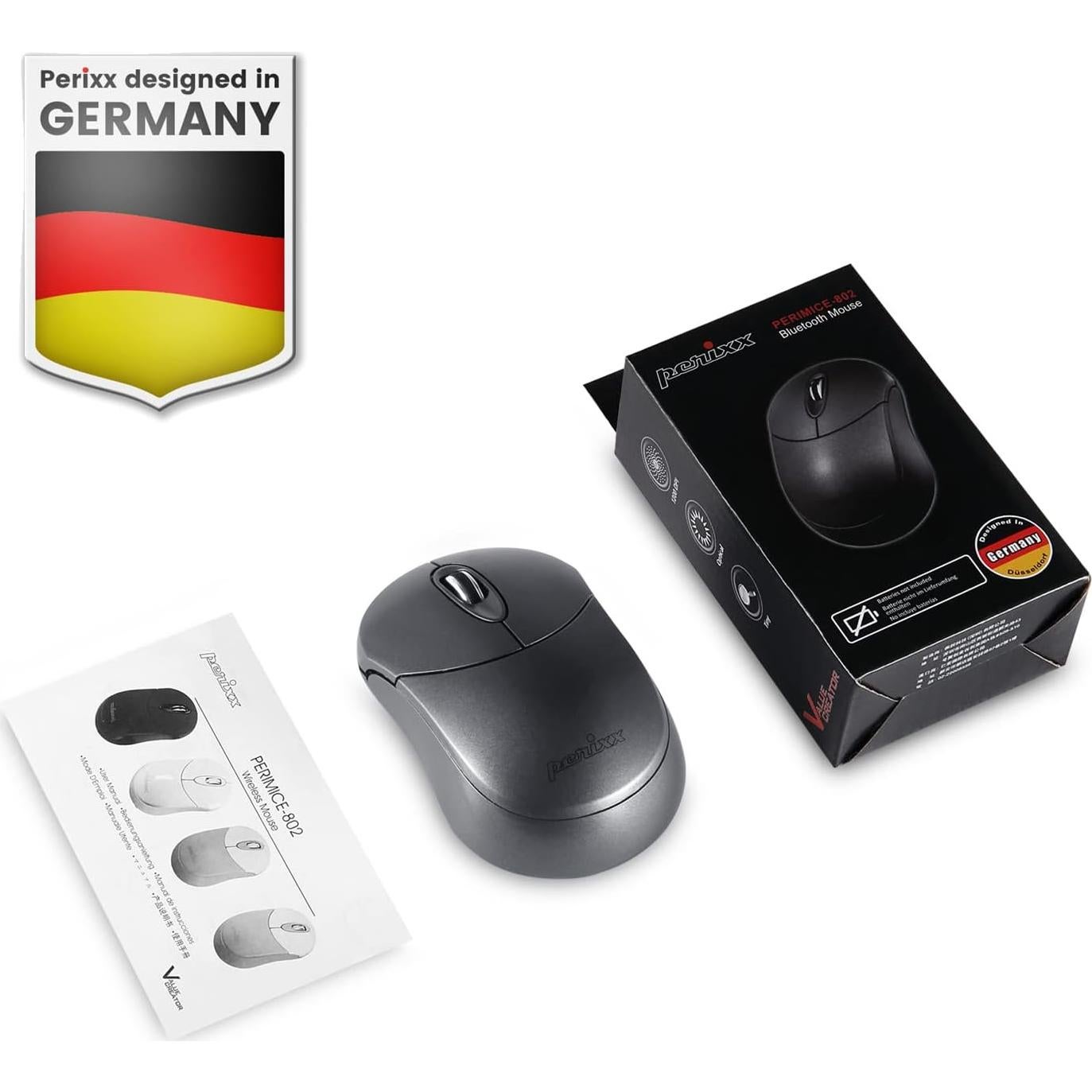 Ratón Inalámbrico Bluetooth Perixx PERIMICE-802 Gris 1200 DPI