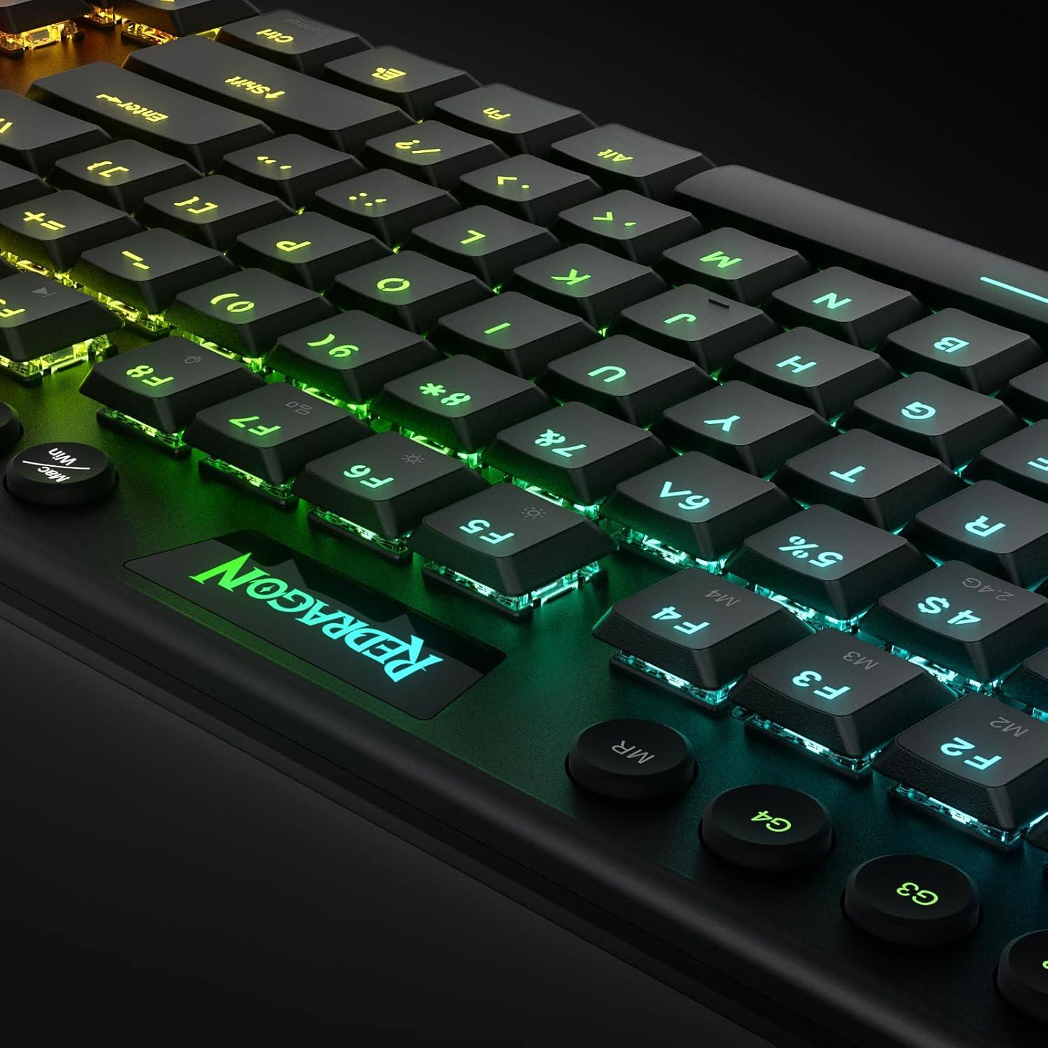 Teclado Mecánico Inalámbrico Redragon K621 TKL RGB Negro