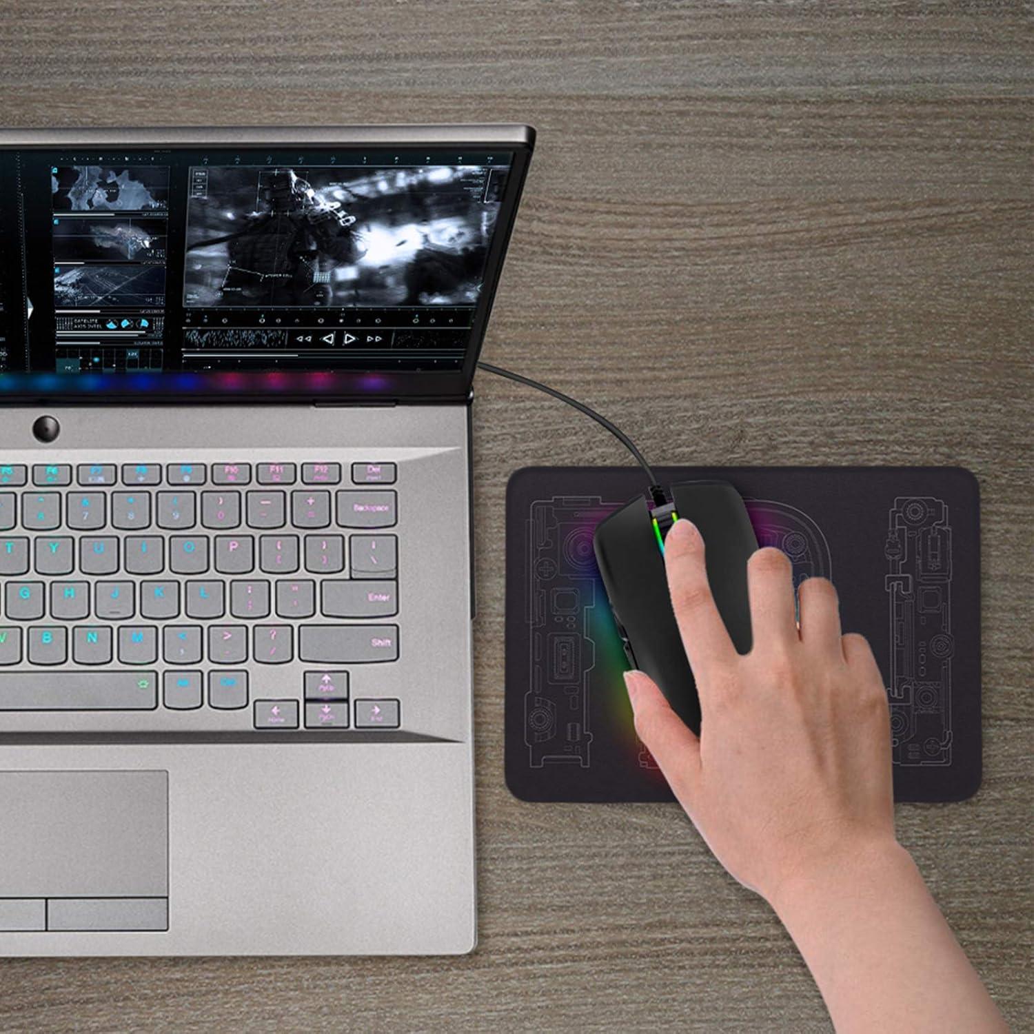 Ratón Gaming IULONEE USB C Ergonómico 3200 DPI RGB Negro