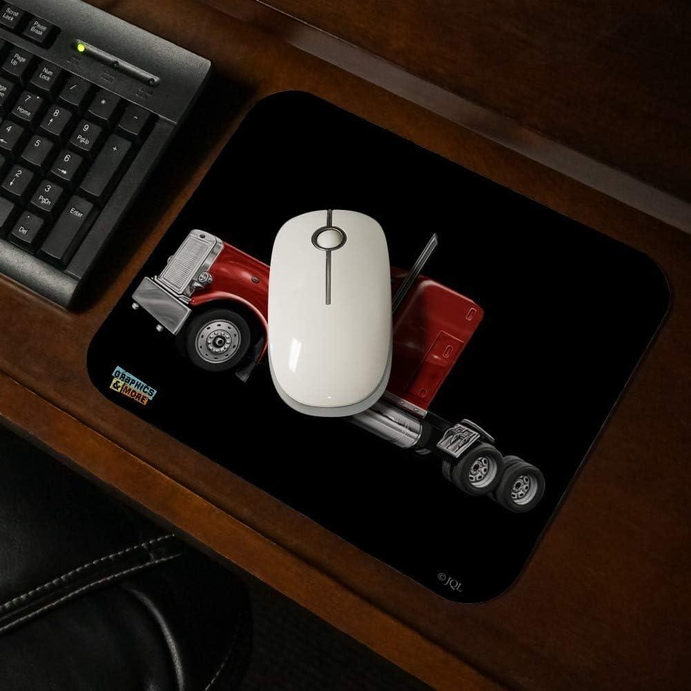 Semi Tractor Trailer Truck Trucker Low Profile Thin Mouse Pad Mousepad