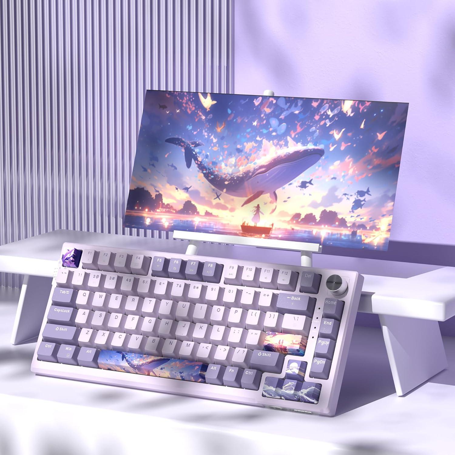 Teclado Mecánico Inalámbrico MageGee SKY81 75% RGB Violeta