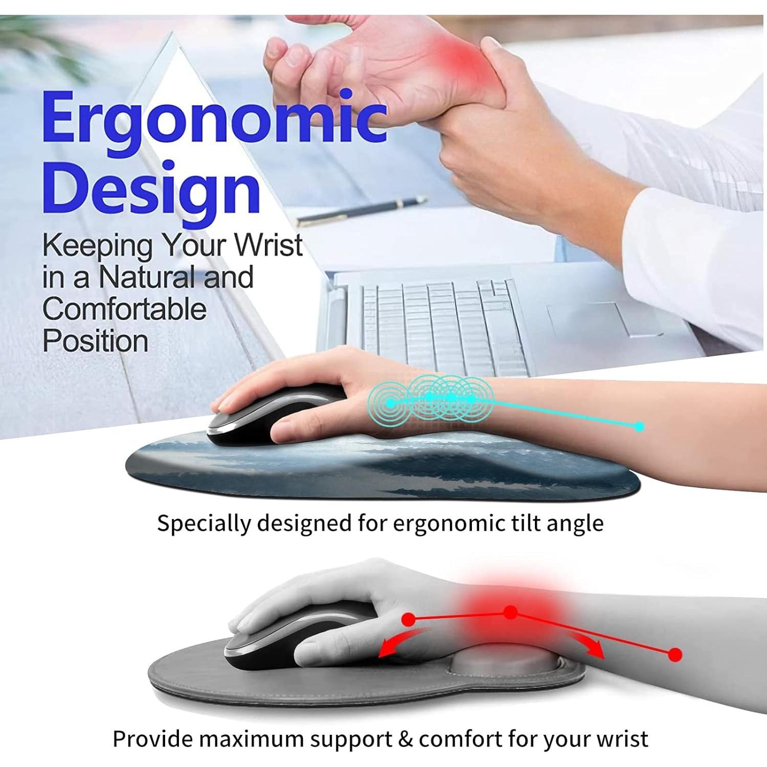 Alfombrilla de Ratón Ergonómica Mxfdegf con Soporte para Muñeca