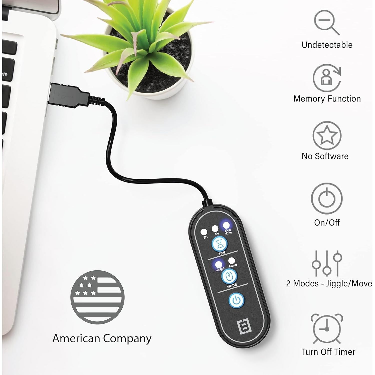 Mouse Mover y Jiggler Tech8 USA, Indetectable, Temporizador