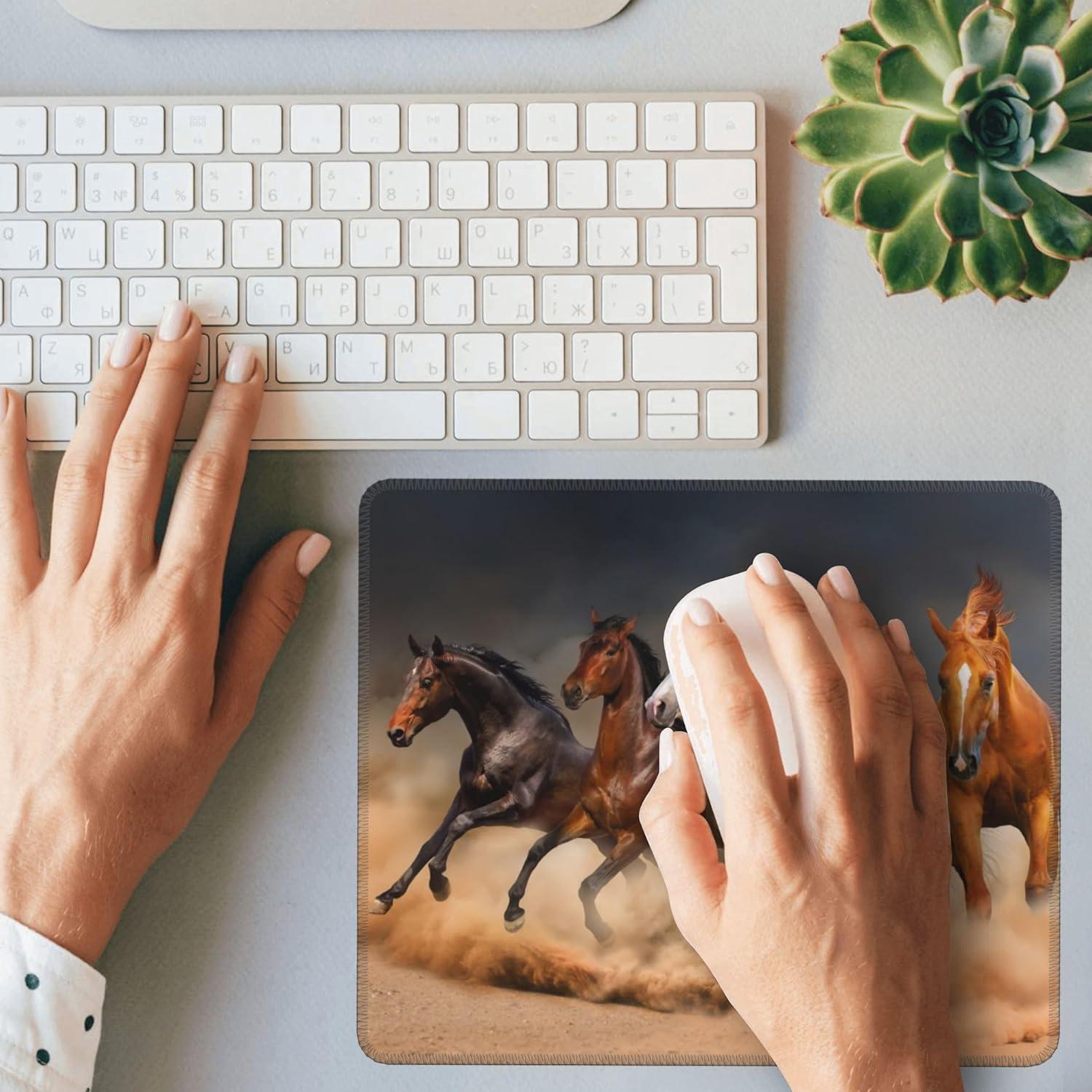 Alfombrilla de Ratón NIYLYNSYN Manada de Caballos 24.1x19.8cm