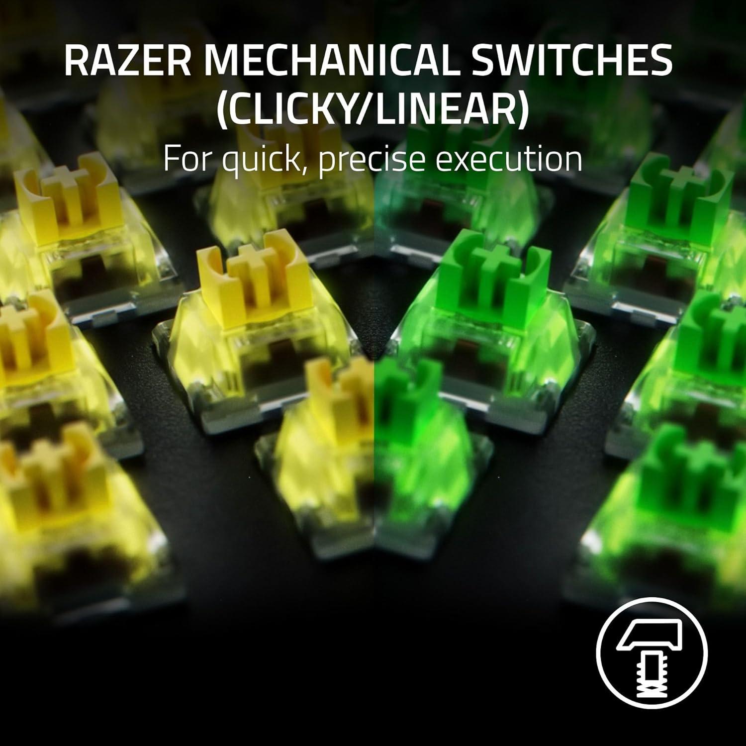 Teclado Mecánico Razer BlackWidow V4 X - Interruptores Amarillos, RGB