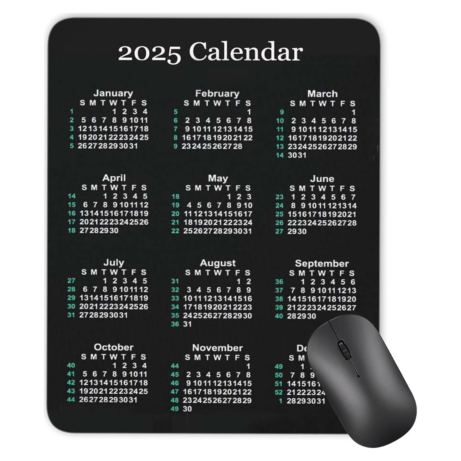 Alfombrilla de Ratón Antideslizante Qien BaiSei Calendario 2025