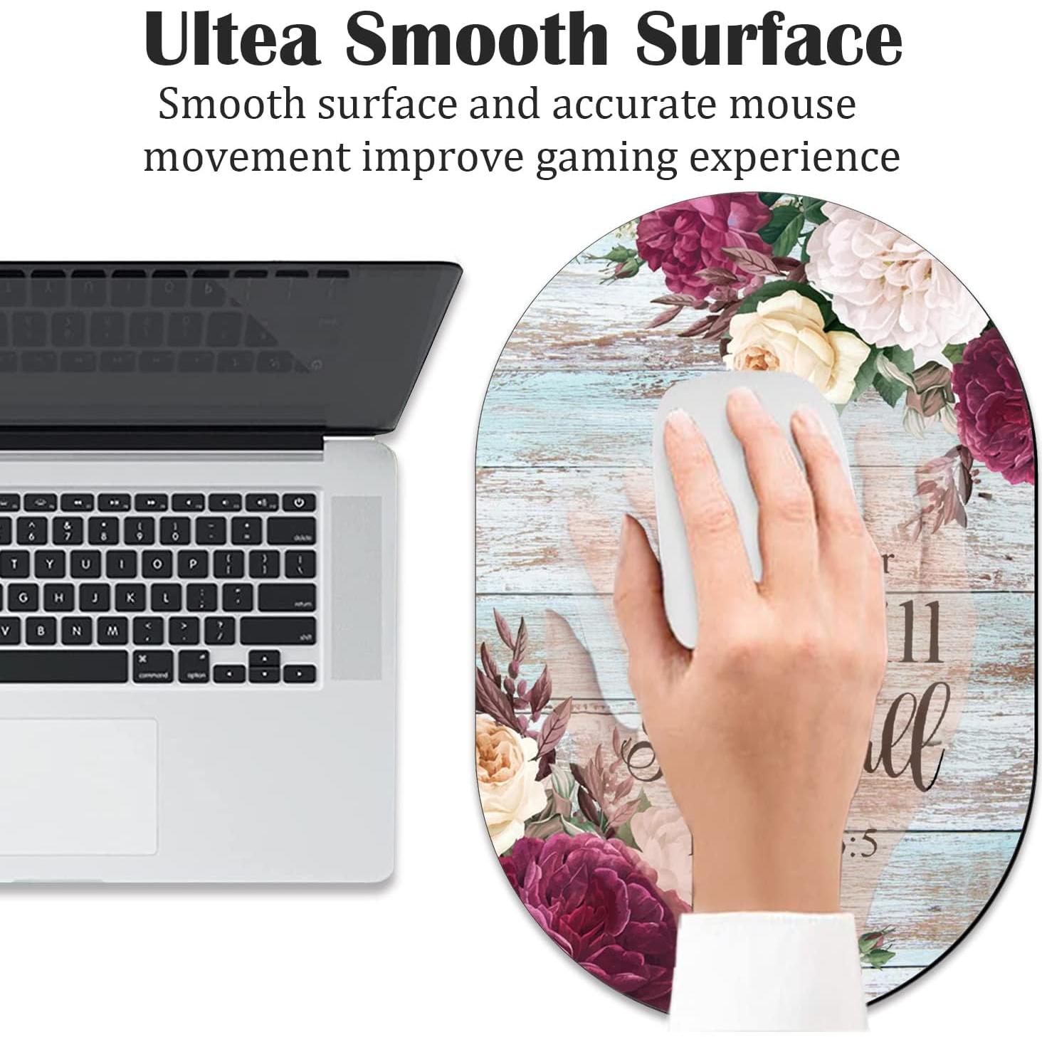 Alfombrilla de Ratón VSHSEEOM Ovalada con Posavasos - Diseño Salmo 46-5