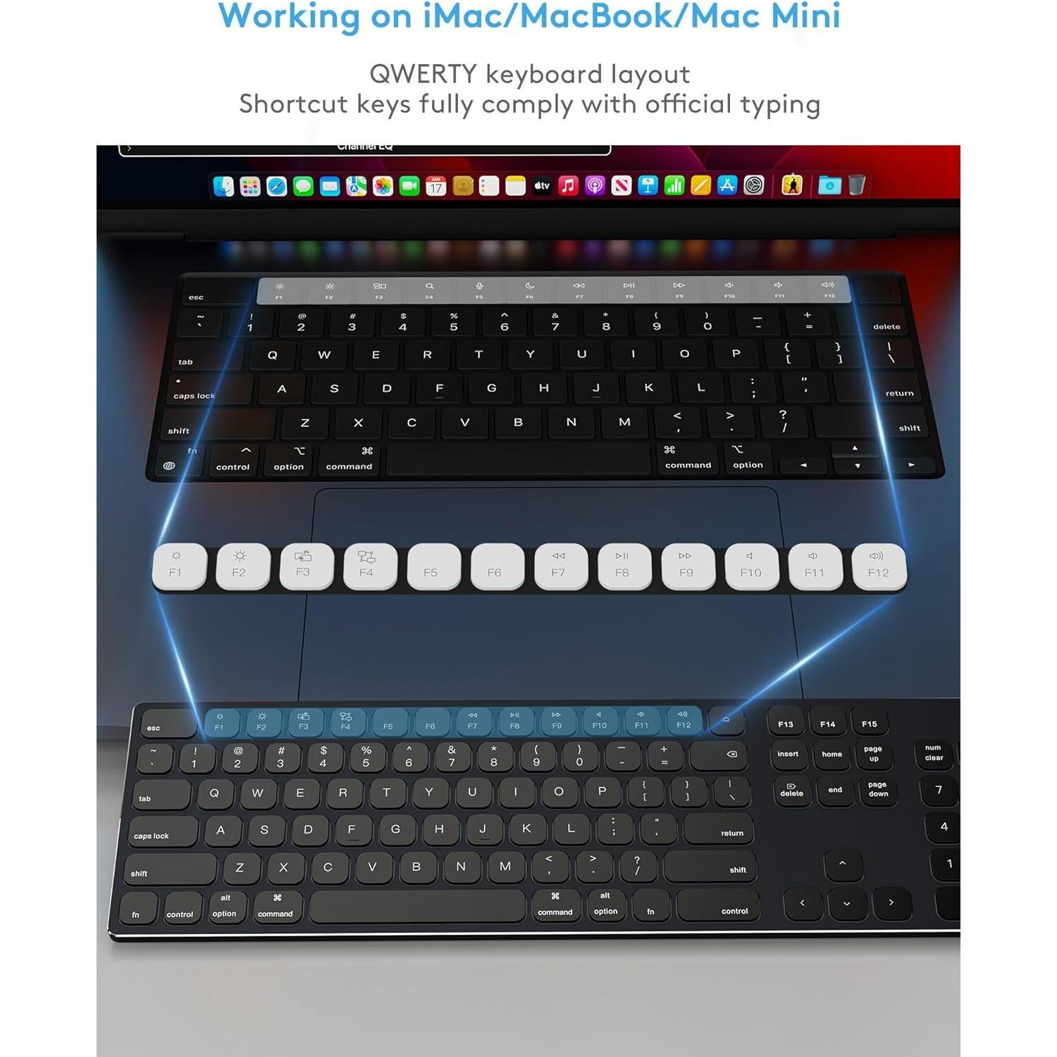 Teclado con cable Yivandi para Mac - Aluminio, 106 teclas