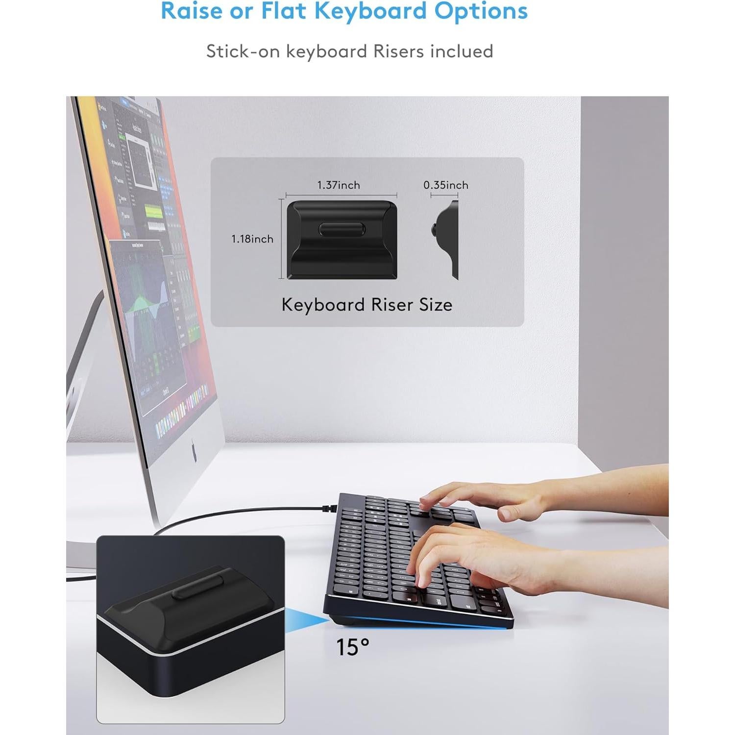 Teclado con cable Yivandi para Mac - Aluminio, 106 teclas
