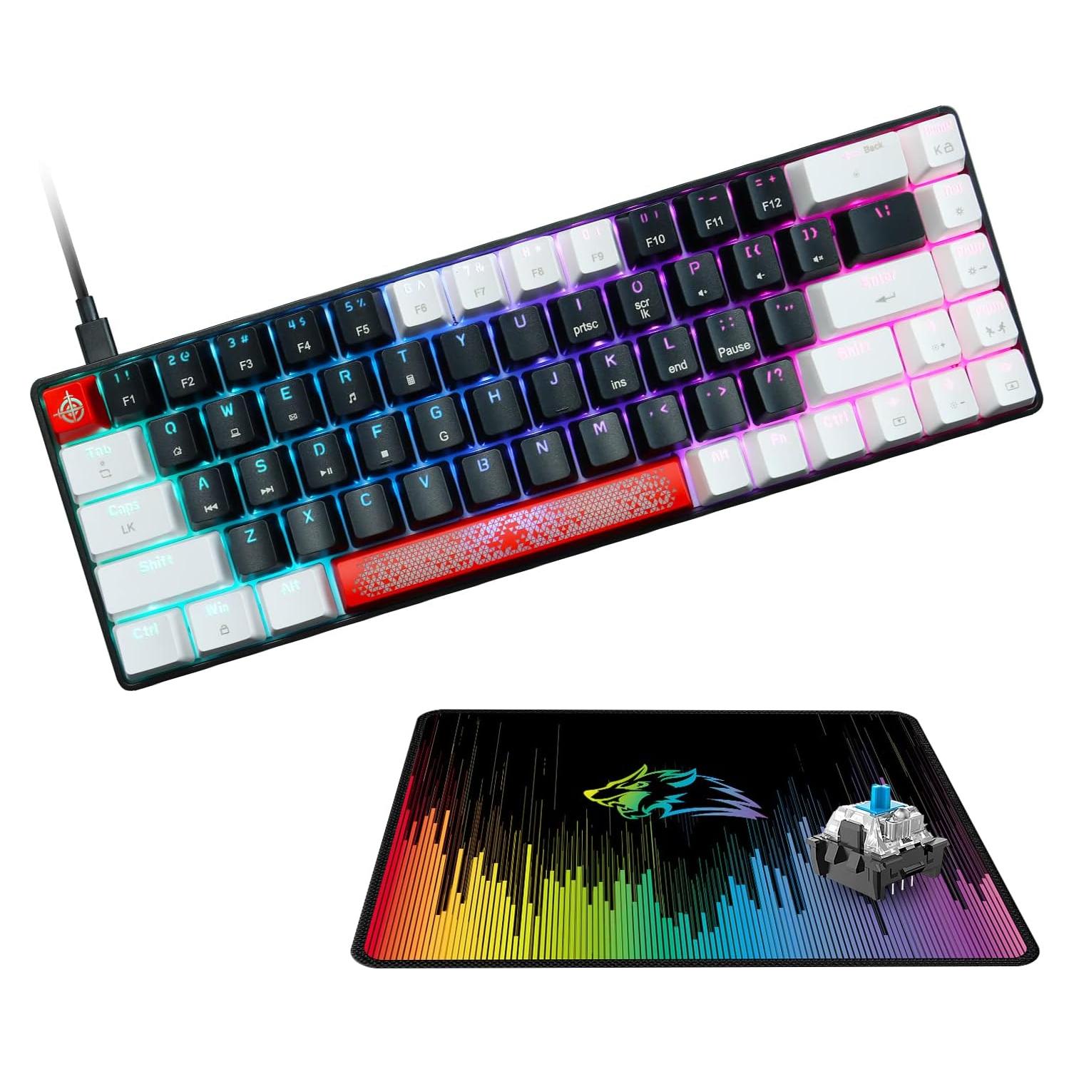 Teclado Mecánico Compacto FELiCON 68 Teclas RGB Tipo-C