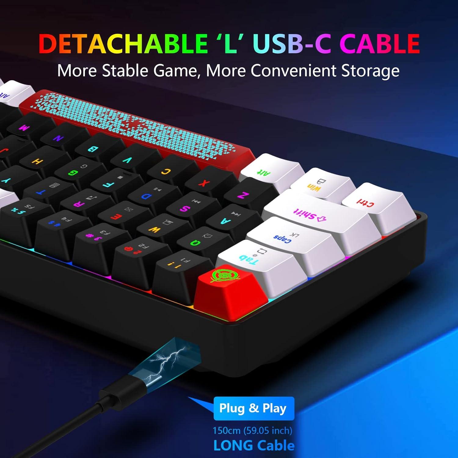 Teclado Mecánico Compacto FELiCON 68 Teclas RGB Tipo-C