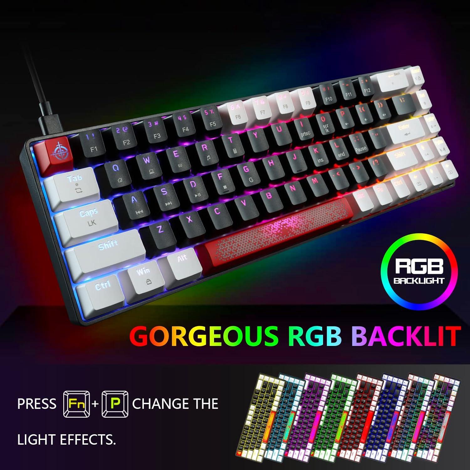 Teclado Mecánico Compacto FELiCON 68 Teclas RGB Tipo-C