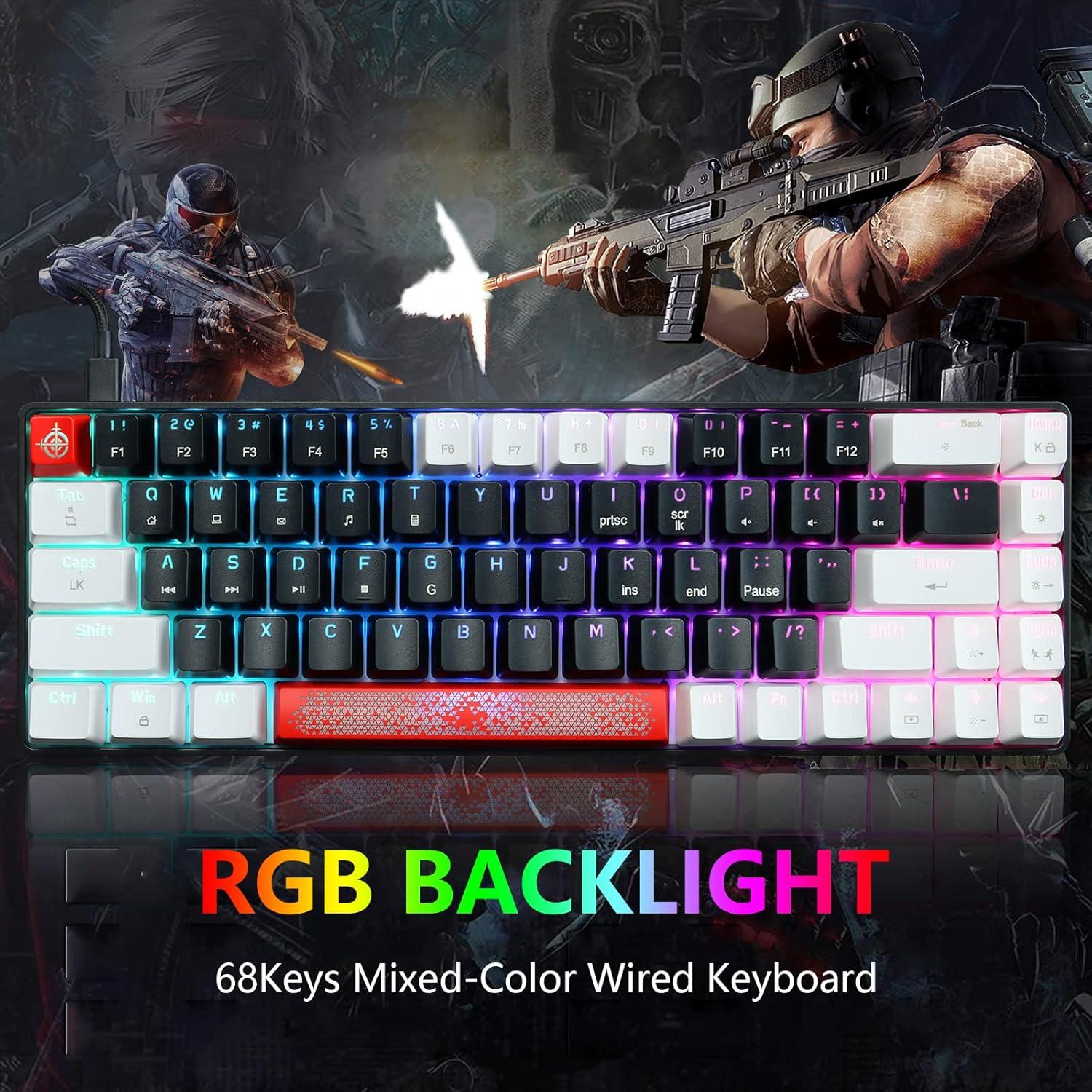 Teclado Mecánico Compacto FELiCON 68 Teclas RGB Tipo-C