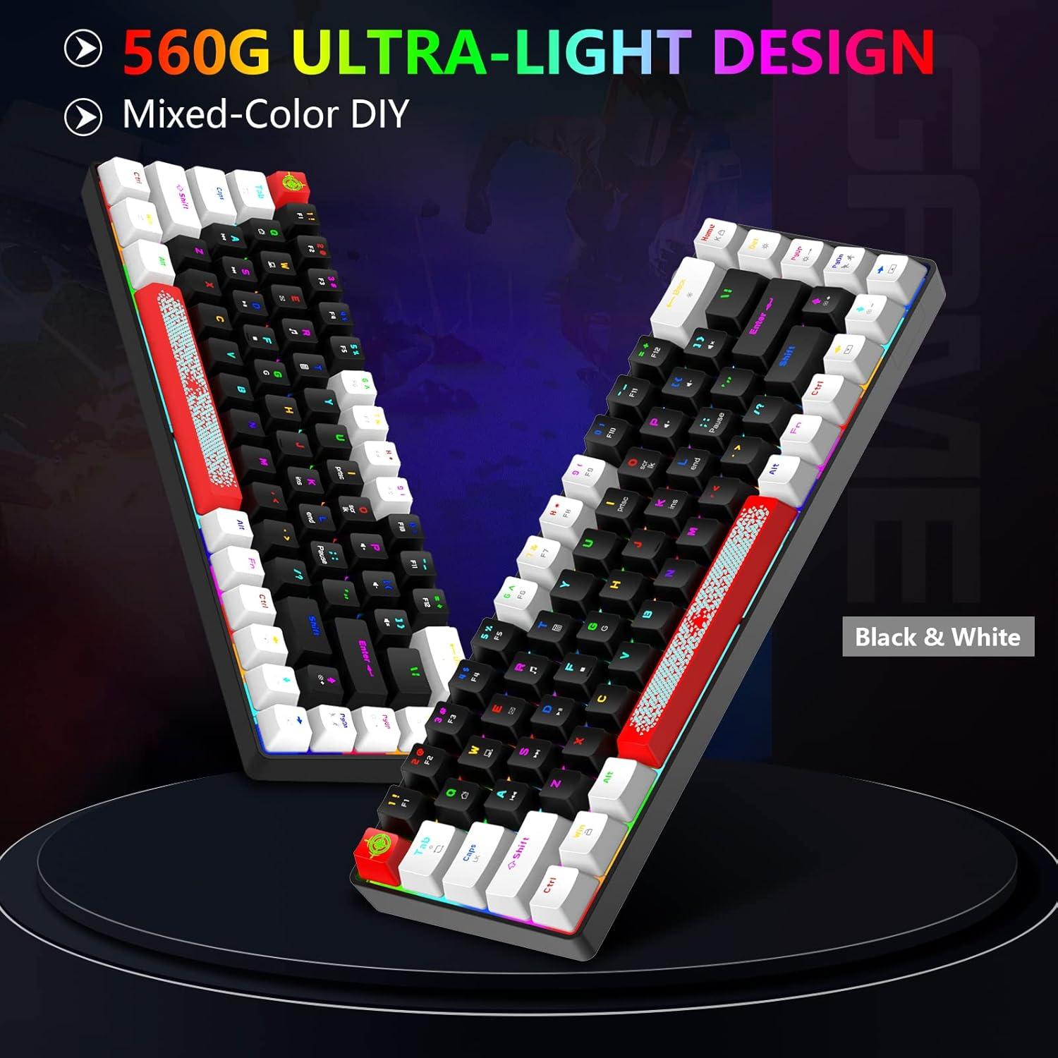 Teclado Mecánico Compacto FELiCON 68 Teclas RGB Tipo-C