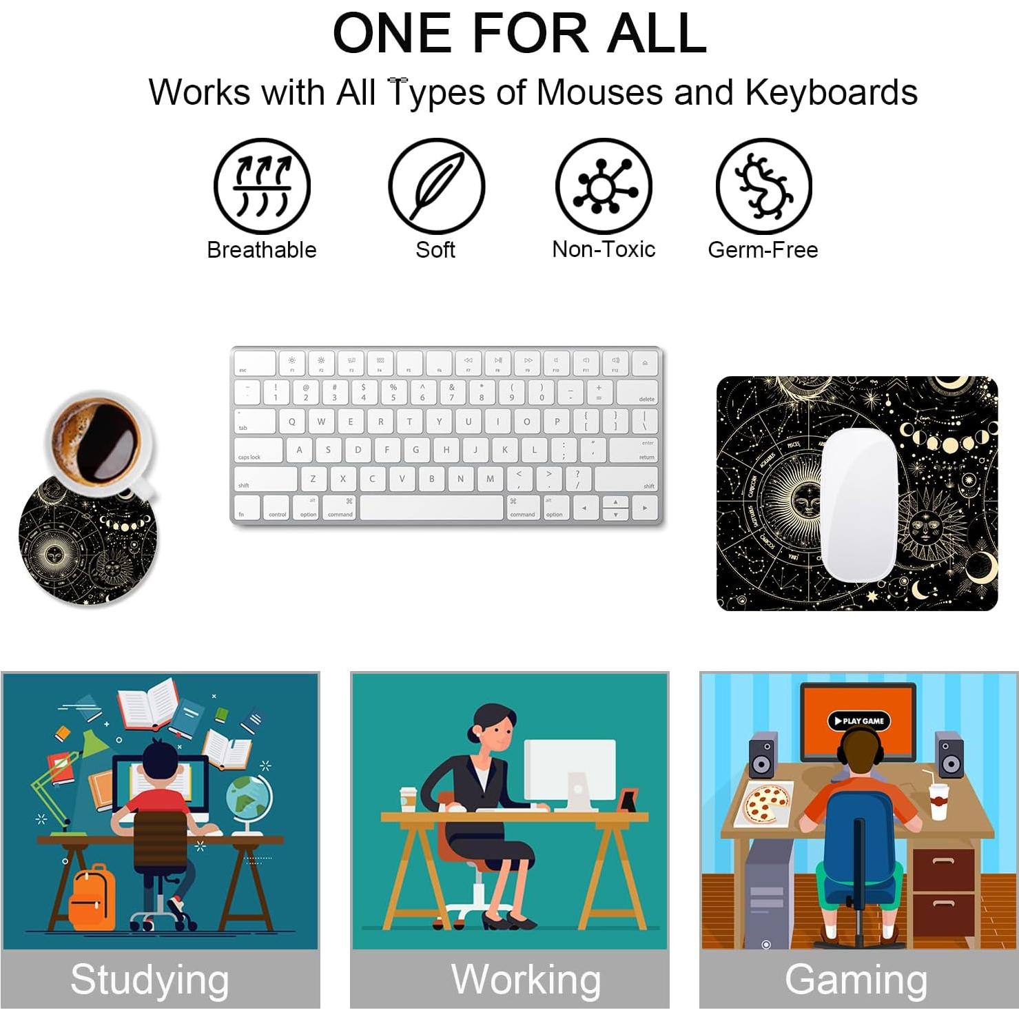 Alfombrilla de Ratón HOMKUMY Amarilla 24x20 cm Antideslizante