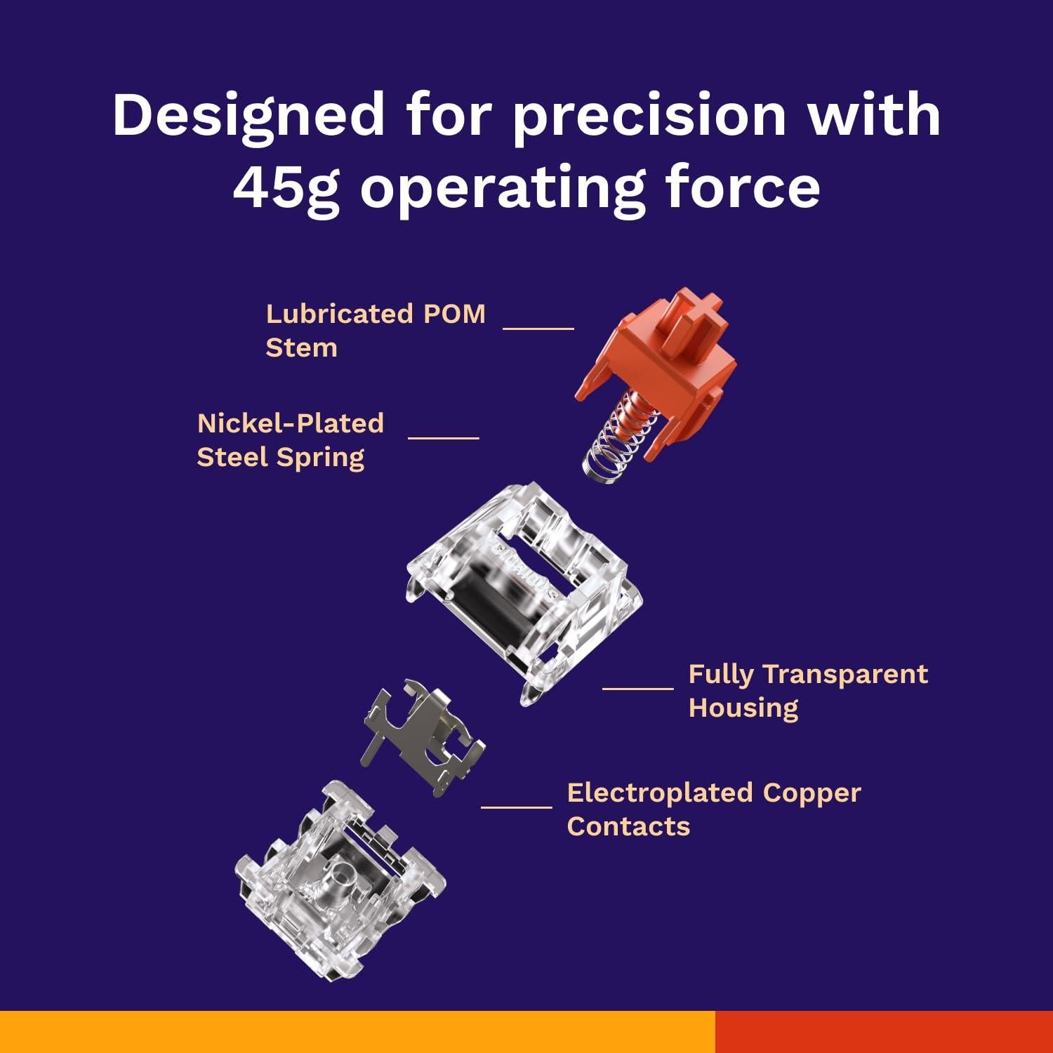 Interruptores mecánicos Glorious Fox 110 PCS 3 pines preengrasados