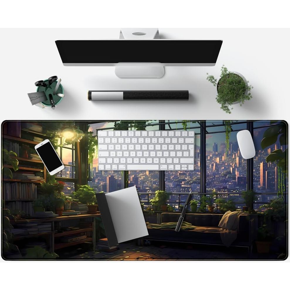 Alfombrilla de escritorio XL Mechanical Cattle 800x400 mm verde