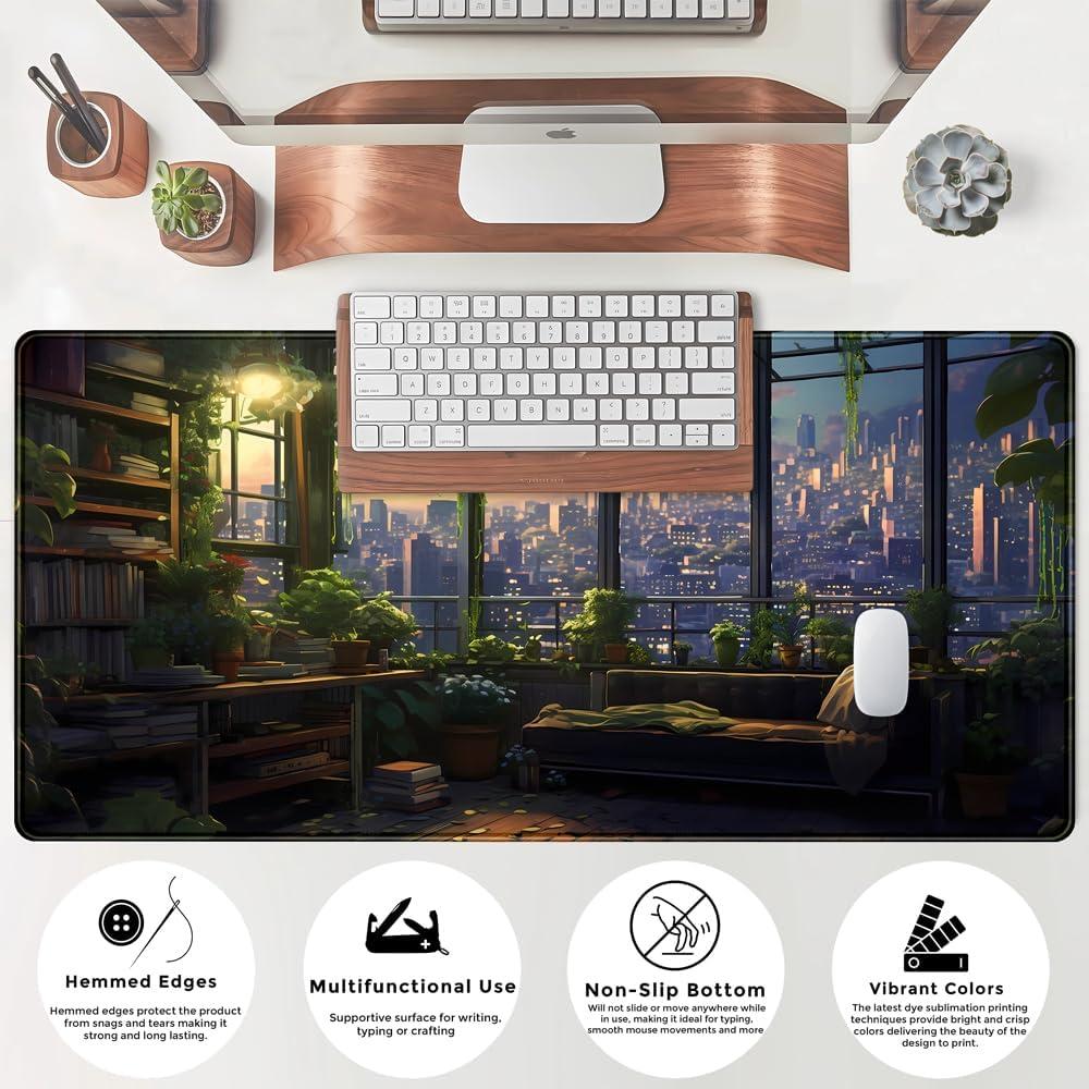 Alfombrilla de escritorio XL Mechanical Cattle 800x400 mm verde