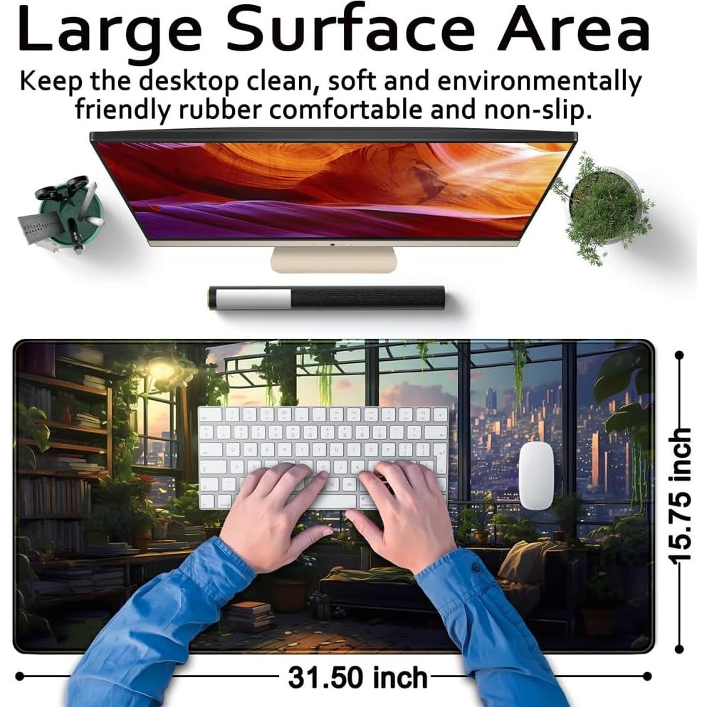 Alfombrilla de escritorio XL Mechanical Cattle 800x400 mm verde