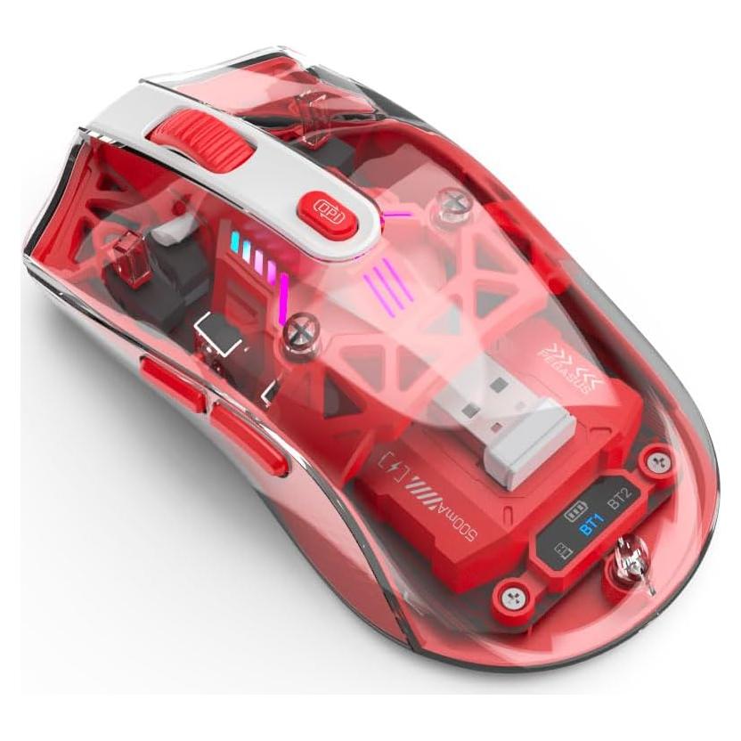 Ratón Gaming Inalámbrico MKETECH Transparente RGB DPI Ajustable