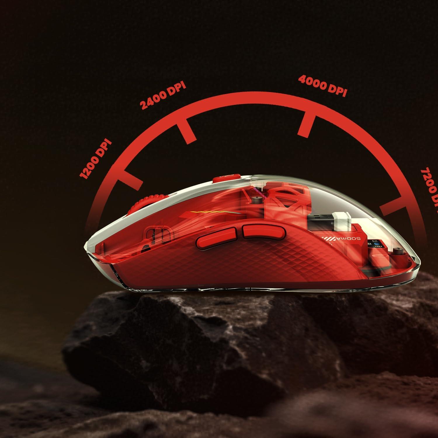 Ratón Gaming Inalámbrico MKETECH Transparente RGB DPI Ajustable