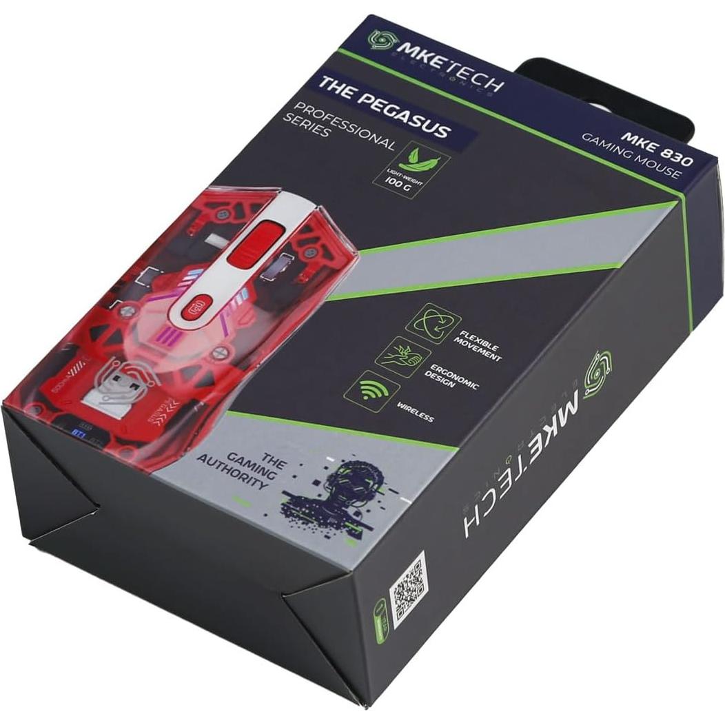 Ratón Gaming Inalámbrico MKETECH Transparente RGB DPI Ajustable