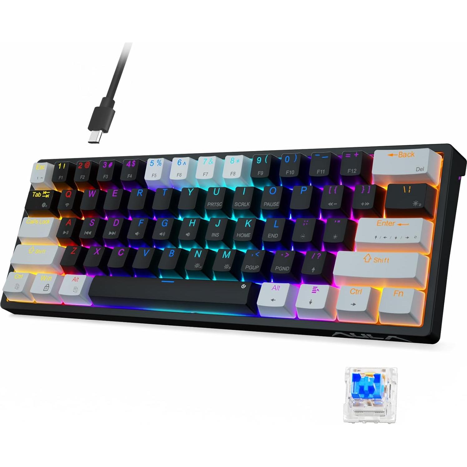 AULA SC580 Ratón Gaming Inalámbrico 10000DPI + Teclado Mecánico RGB