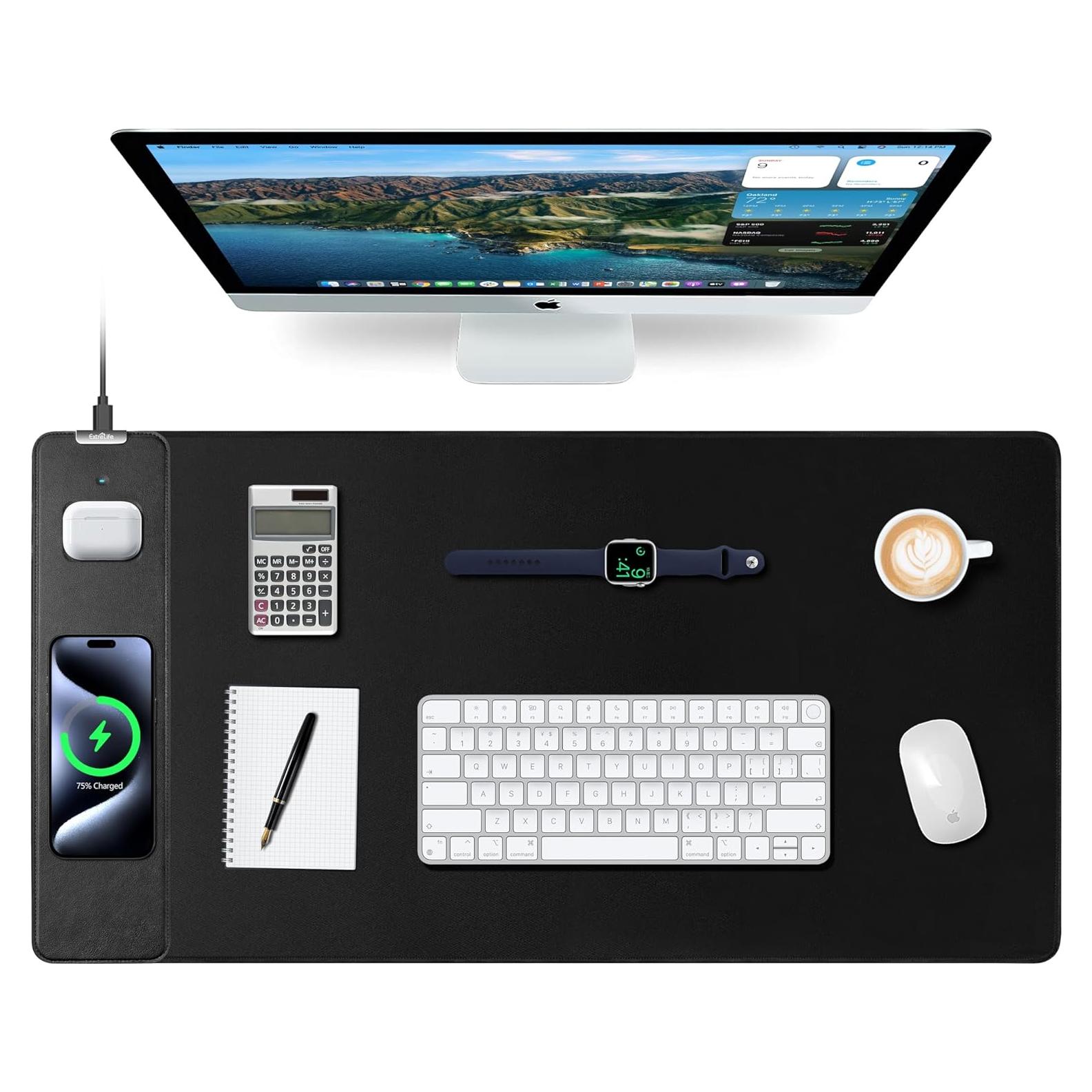 Alfombrilla de Mouse ExtreLife XXL con Carga Inalámbrica 15W