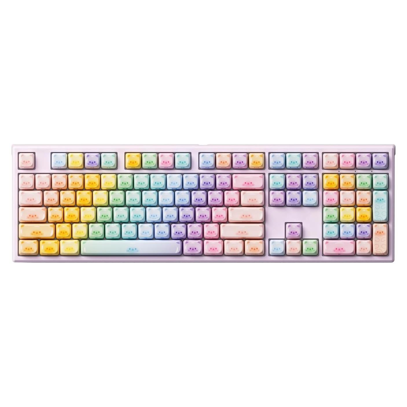 Teclado Mecánico Akko MG108B Gatos Coloridos Hot-Swappable