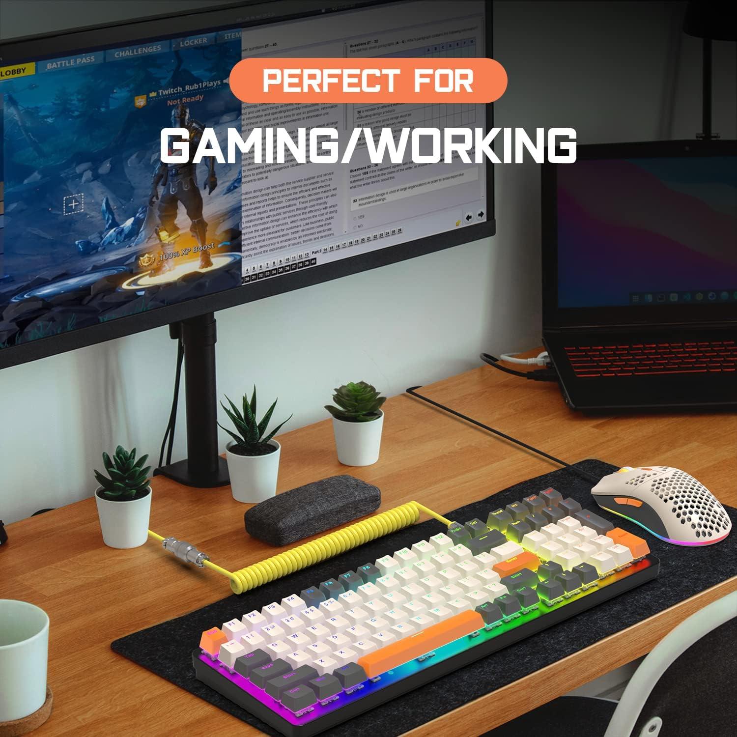 Teclado Mecánico ZIYOU LANG K3 RGB 98 Teclas + Ratón Ultra-Ligero