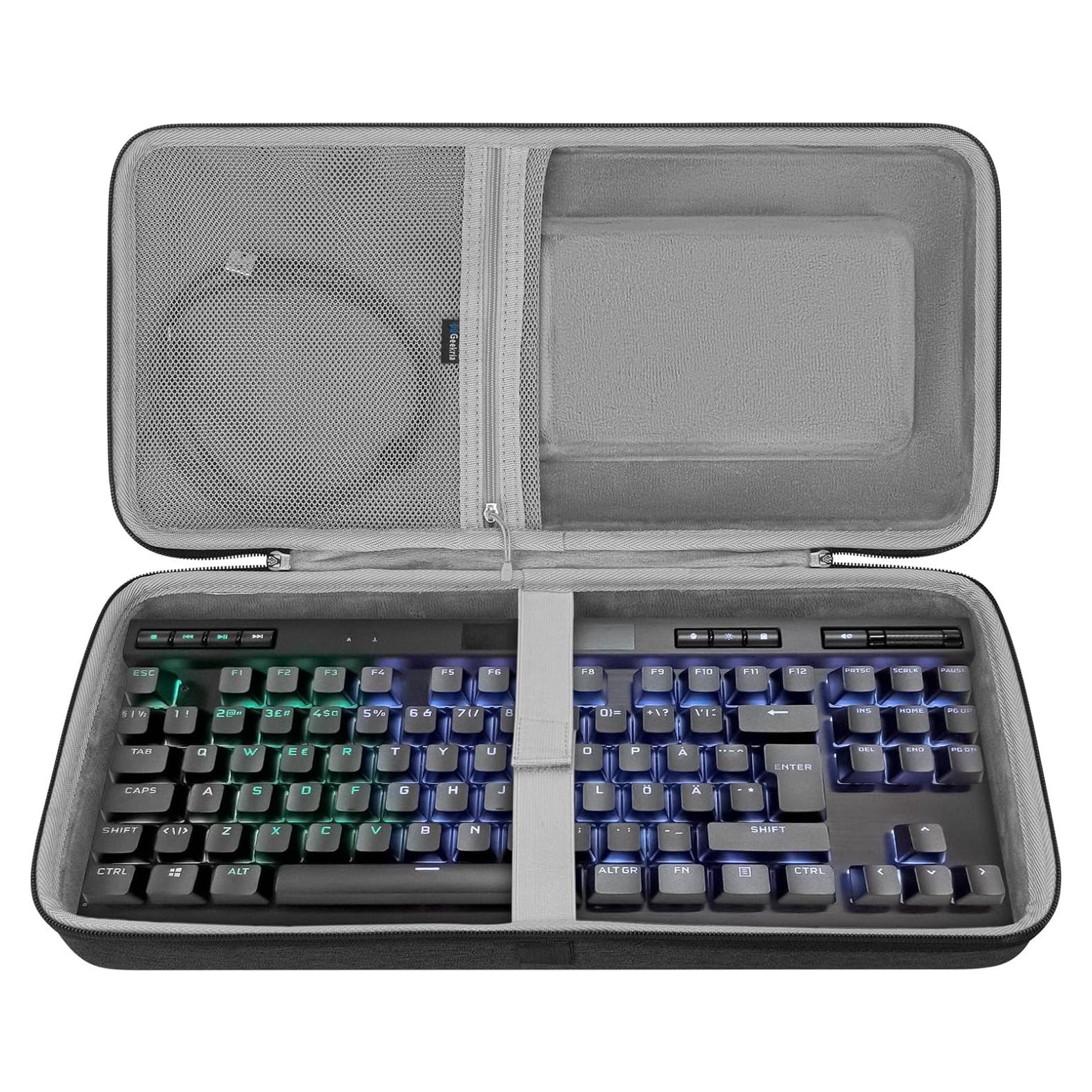 Funda Dura para Teclado TKL GEEKRIA Gris Oscuro 39x18.5cm