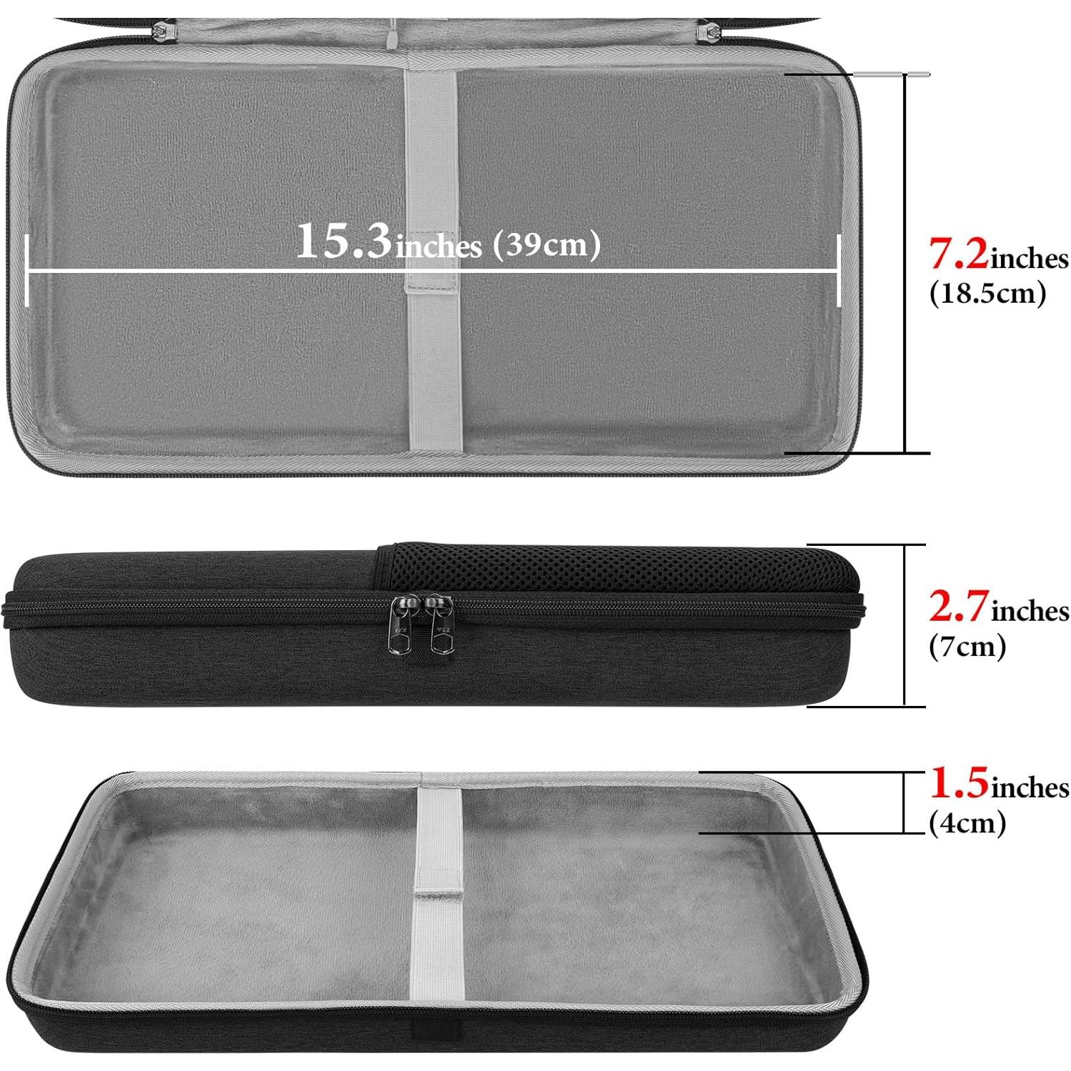 Funda Dura para Teclado TKL GEEKRIA Gris Oscuro 39x18.5cm