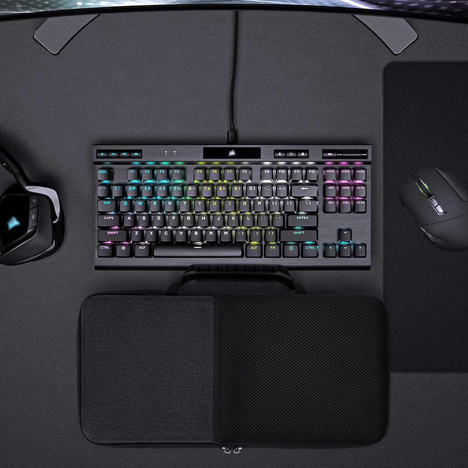 Funda Dura para Teclado TKL GEEKRIA Gris Oscuro 39x18.5cm