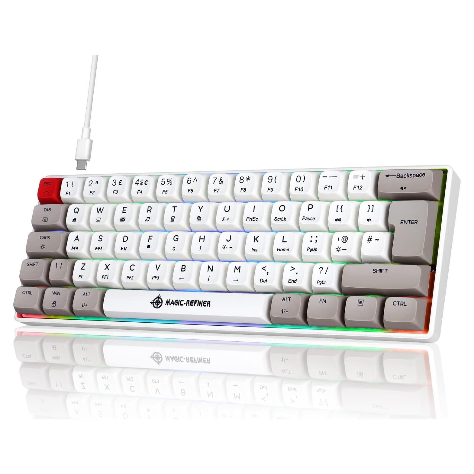 Teclado Mecánico Compacto LexonElec 60% RGB PBT 62 Teclas