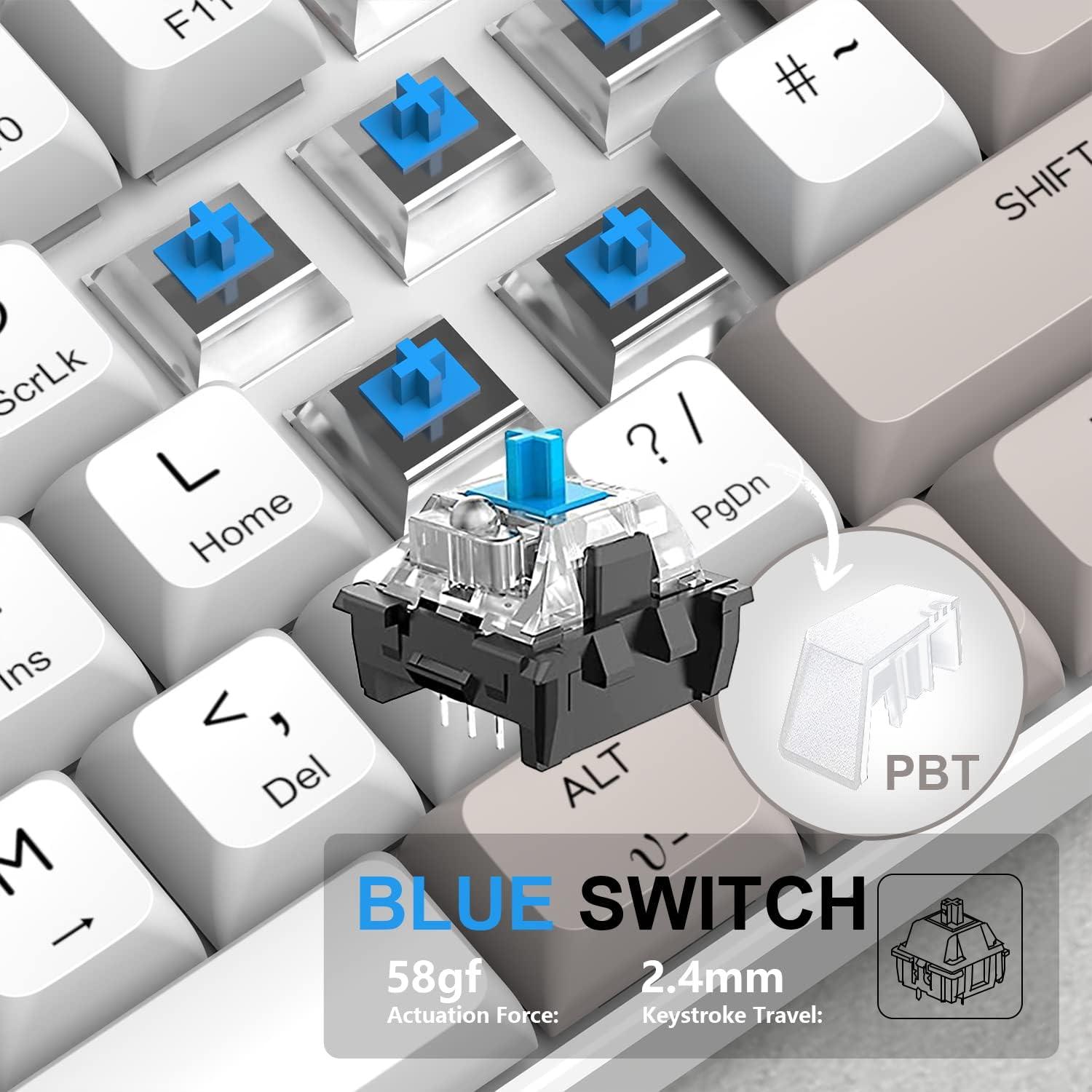 Teclado Mecánico Compacto LexonElec 60% RGB PBT 62 Teclas