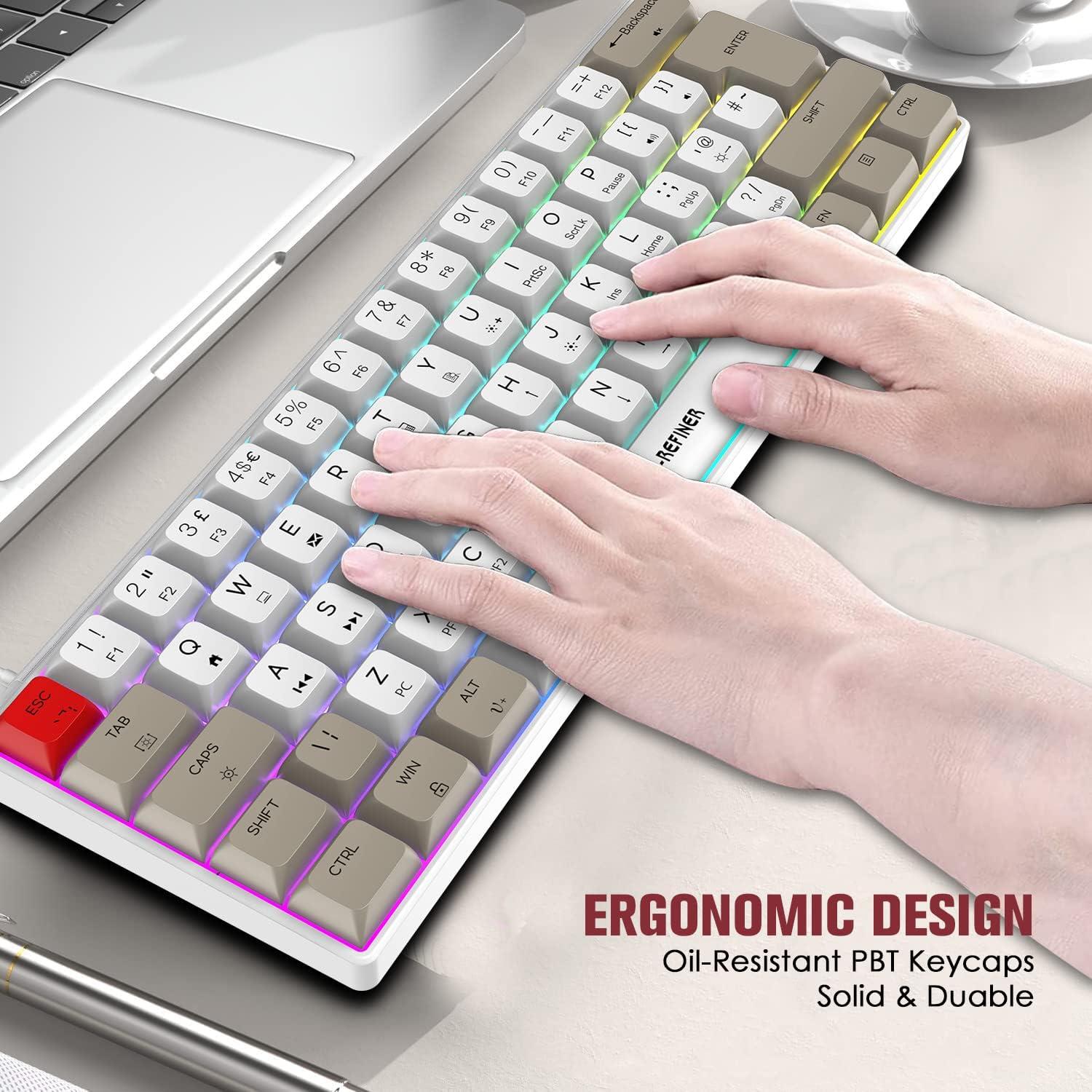 Teclado Mecánico Compacto LexonElec 60% RGB PBT 62 Teclas