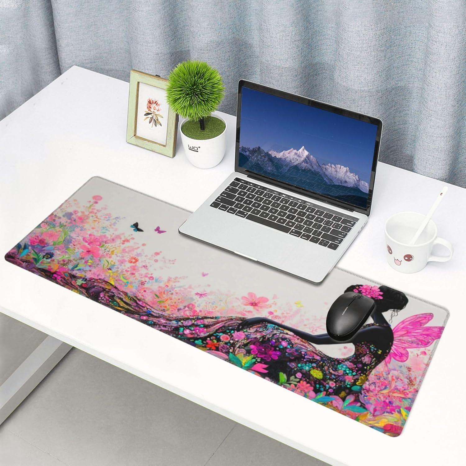 Alfombrilla de Ratón Grande Mqtzyiwx Rosa 80x30cm Antideslizante