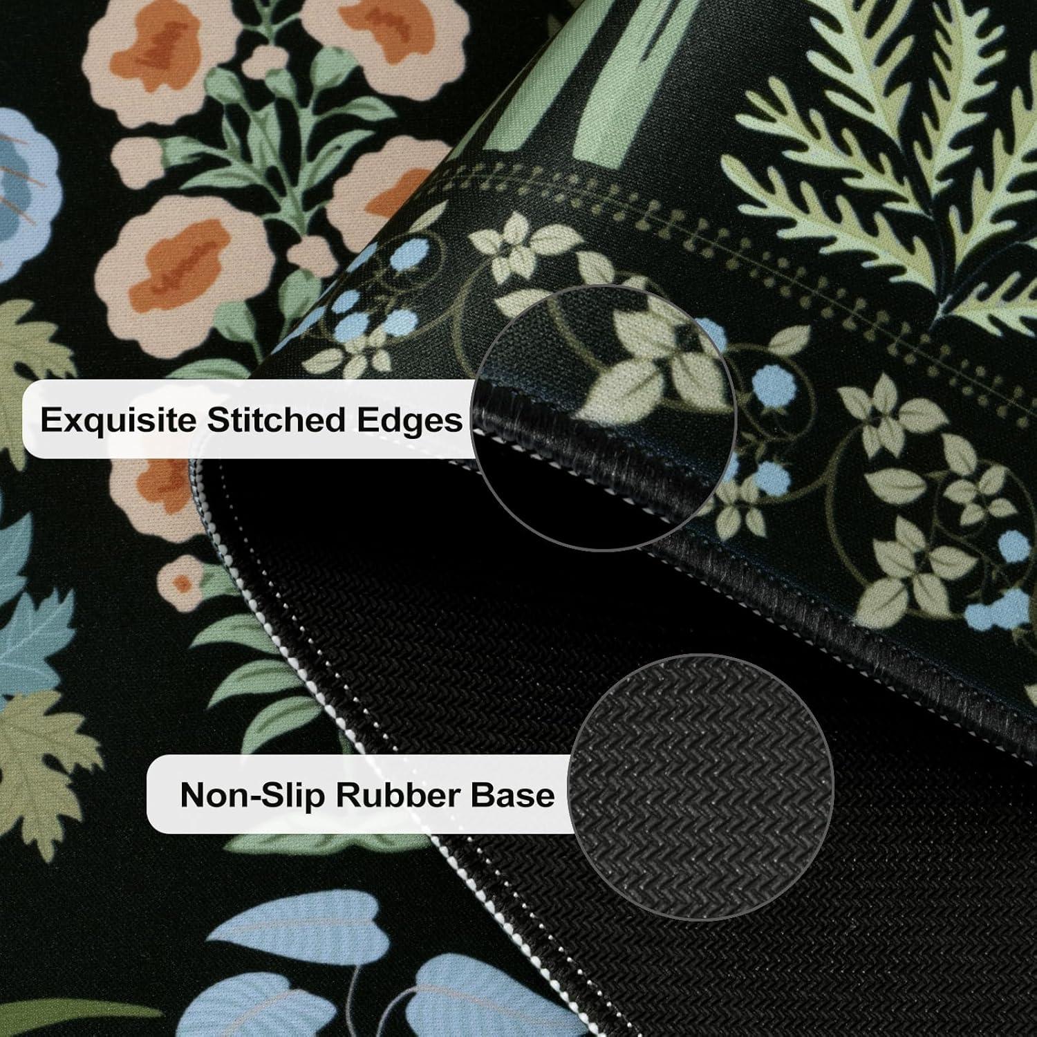 Alfombrilla de Ratón HAOCOO XXL Floral Antideslizante 90x40cm