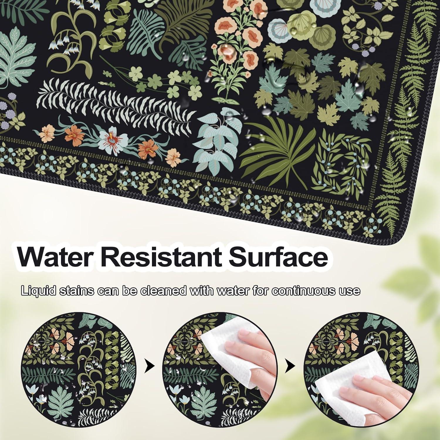 Alfombrilla de Ratón HAOCOO XXL Floral Antideslizante 90x40cm