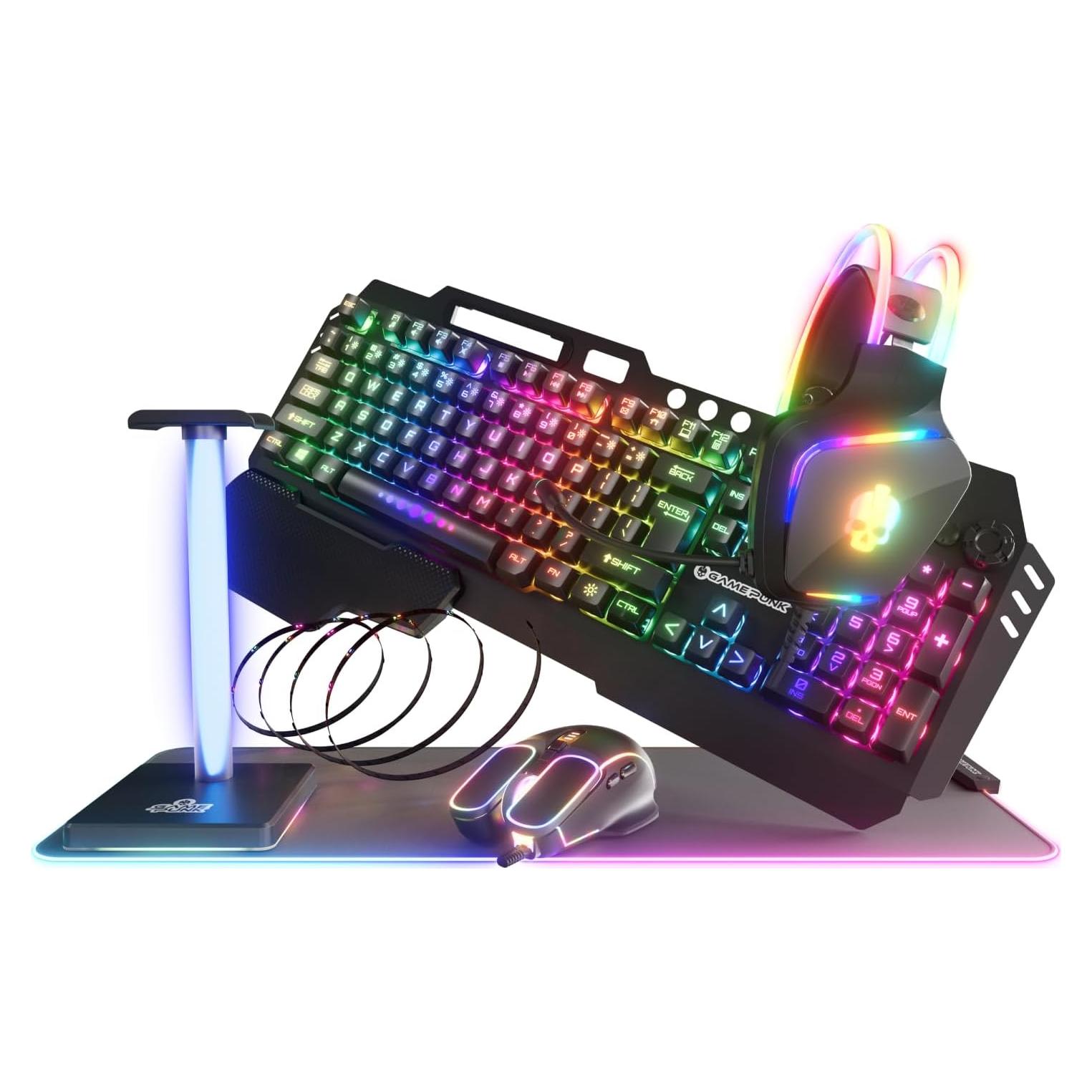 Paquete Gamer 6 en 1 Game Punk - Teclado, Ratón, Auriculares RGB