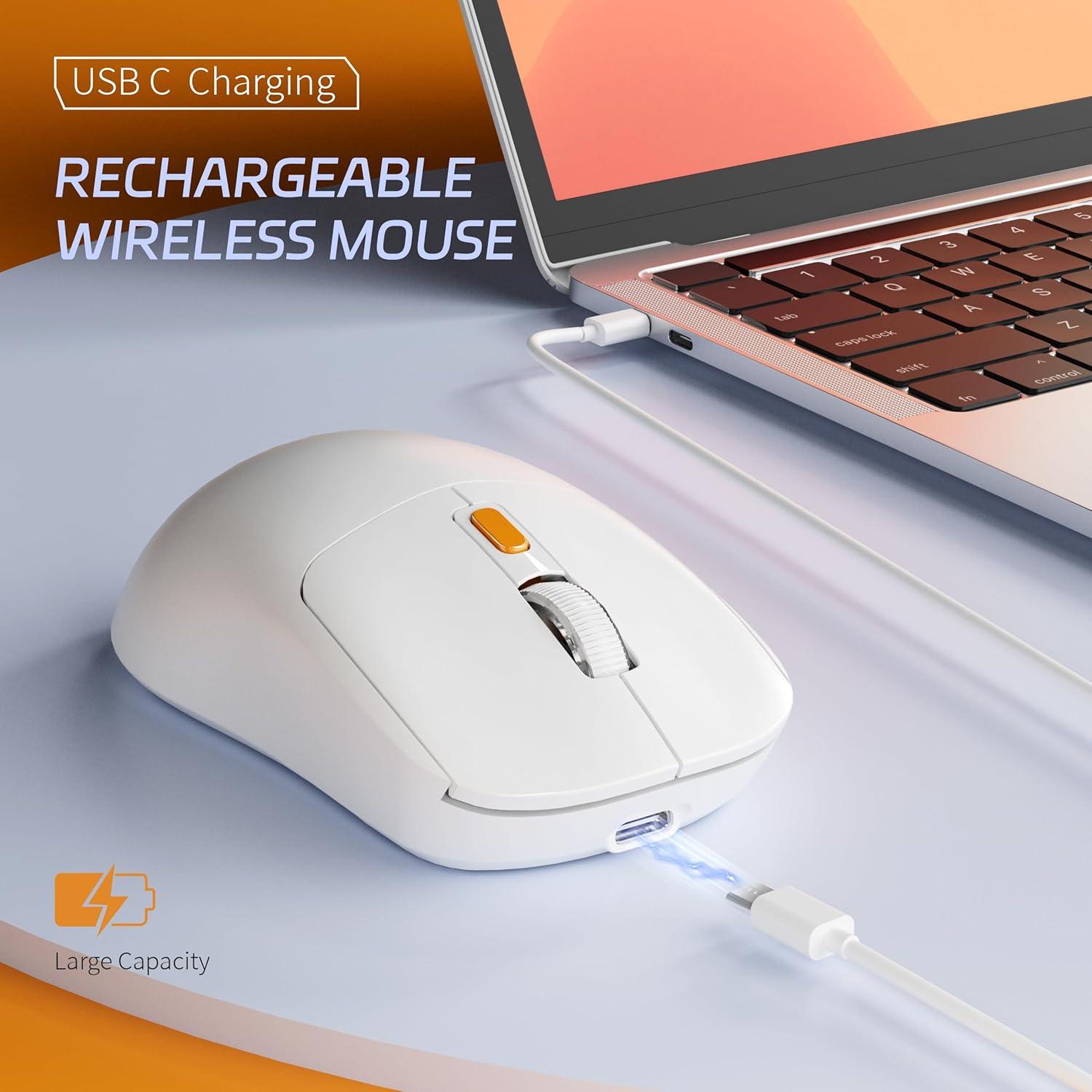 Ratón Inalámbrico Uiosmuph G01 Recargable USB C Ergonómico