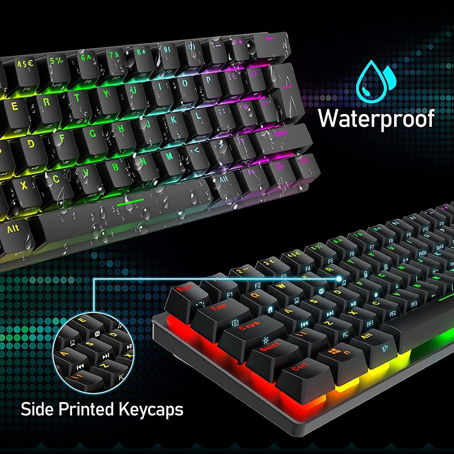 Combo Teclado Mecánico y Ratón Gaming LexonElec RGB 61 Teclas