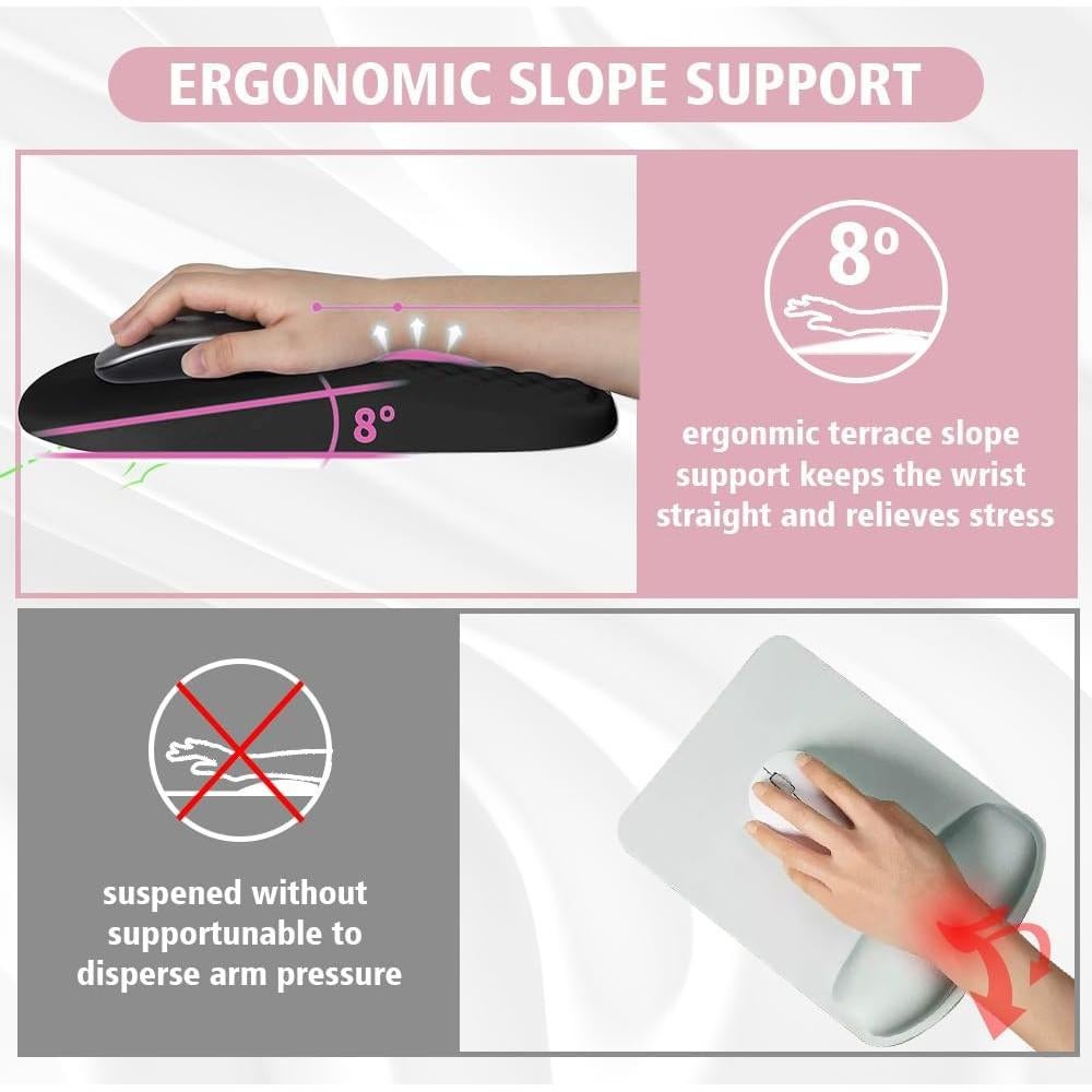 Alfombrilla de Ratón Ergonómica Heakdom con Soporte Negro