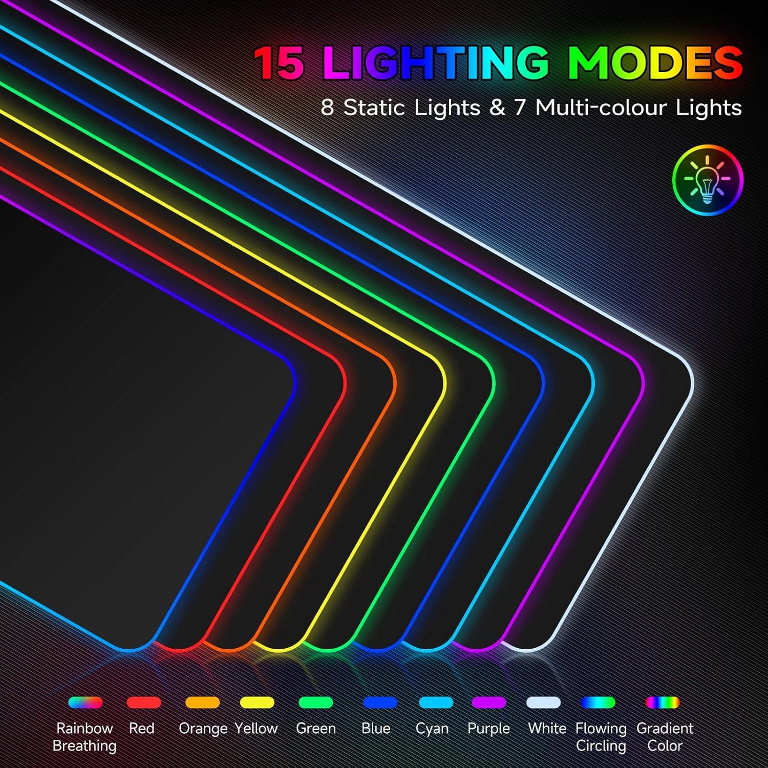 Alfombrilla de Ratón RGB Hcman XXL 80x30.5cm con Luz LED